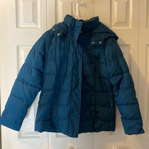 St. Johns Bay Turquoise Hooded Puffy Coat- size S